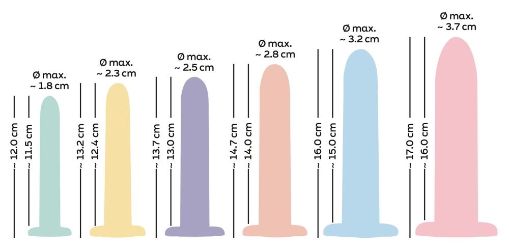 6 Dildos Dilatadores Six in a Row