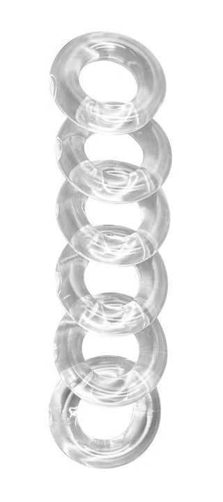 6 Anillos redondos transparentes Boners