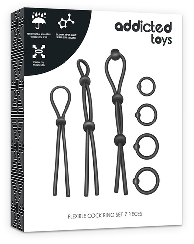 Set de 7 anillos y restricciones para el pene - Imagen 2
