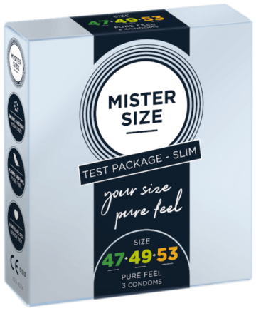 Test Box 3 Condones 47-49-53 (XS/S/M)