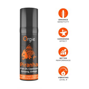Crema estimulante para hombres PIRANHA 15ml.
